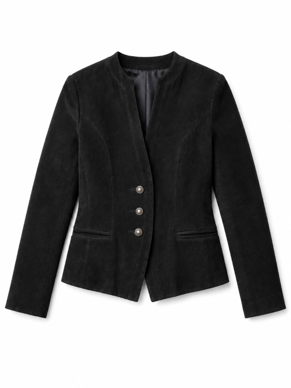 Vintage suede The Olde Hide House black jacket 4 quiet luxury capsule wardrobe
